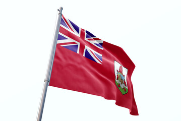 Fototapeta premium Bermuda flag waving isolated on white background