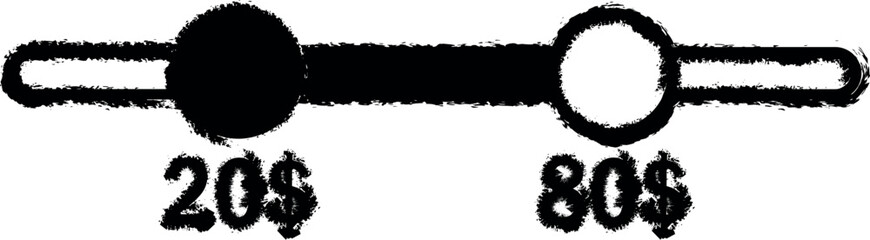 loading bar by money vector icon in grunge style