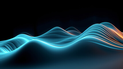 Abstract 3d render of wave shape - obrazy, fototapety, plakaty