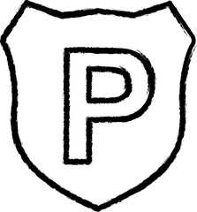 police sign vector icon in grunge style