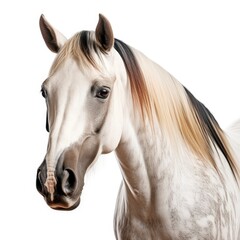 Beautiful horse on white background, isolated, professional animal photo
