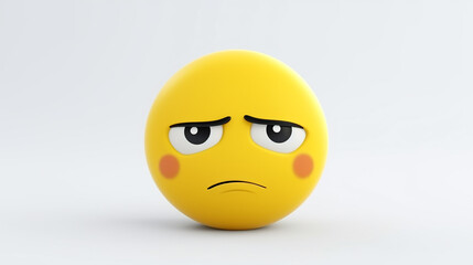 Fototapeta premium 3D rendering Sad emoji on white isolated background