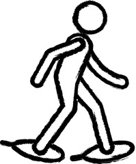 snow shoeing sign vector icon in grunge style