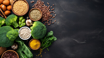 Vegan protein source. Legumes beans lentils