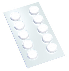 A medical pack of cough pills. The concept of pharmaceuticals for health and medicine, medical care and wellness. 3d  render illustration