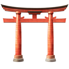 Traditional Japanese door isolated on transparent background