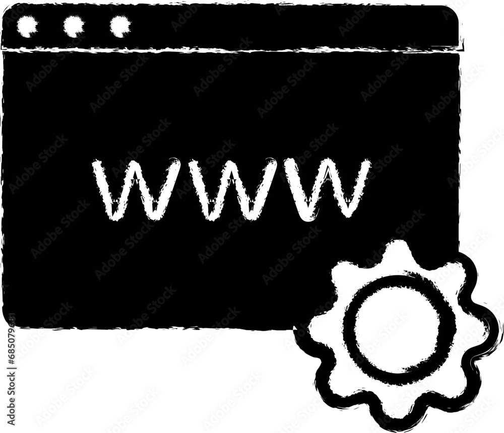 Poster internet setting vector icon in grunge style