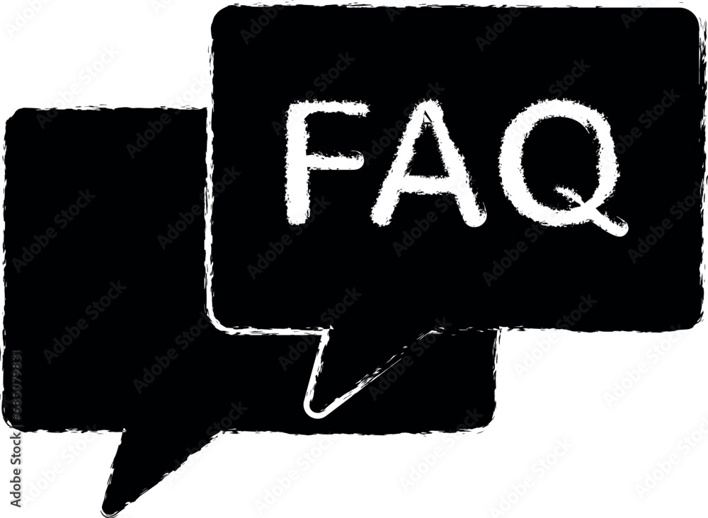 Poster faq conversation vector icon in grunge style