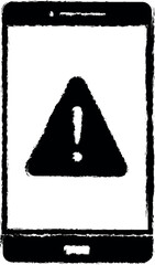 notification in the phone vector icon in grunge style