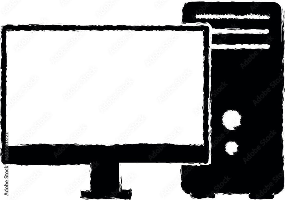 Poster a computer vector icon in grunge style