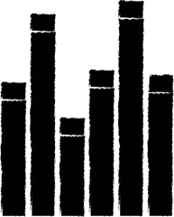 bar chart vector icon in grunge style