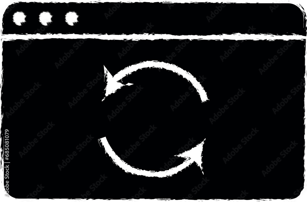 Poster browser refresh vector icon in grunge style