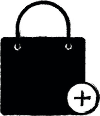 add feminine handbag vector icon in grunge style