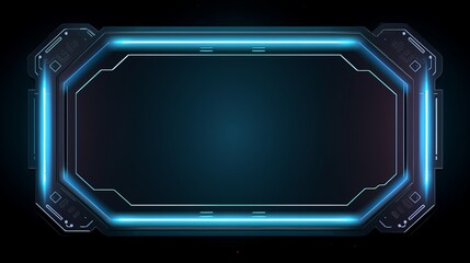 futuristic hud frames with digital screen hologram panel, sci-fi vector technology border