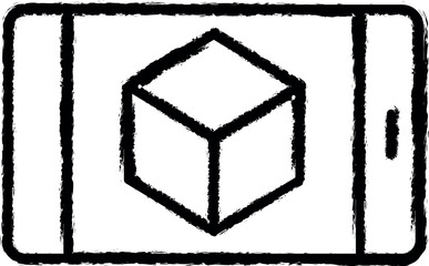 Augmented reality, mobile vector icon in grunge style