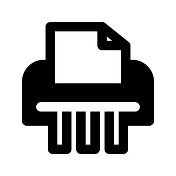 recommend clip art: Paper shredder icon vector. Black symbol isolated on white background. Flat style.