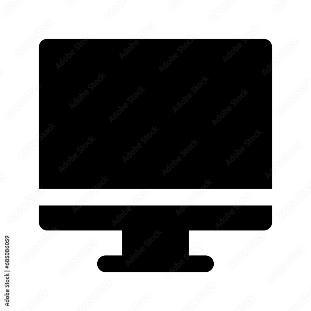 Poster computer monitor icon in trendy flat style isolated on white background. monitor symbol for your web