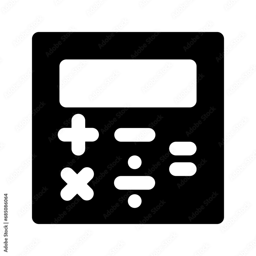 Poster calculator icon vector. flat black symbol. pictogram is isolated on a white background. designed for