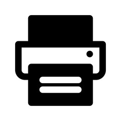 Fax Icon Vector. Flat Style. Black on White Background.