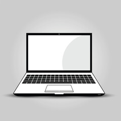 Laptop with HD wallpaper design, laptop vector design