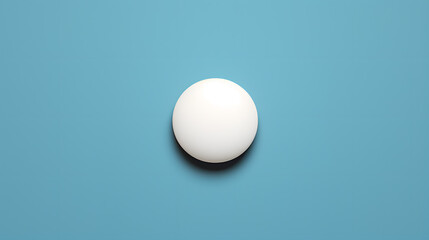 Minimalist White Sphere Blue Background Perfect Symmetry