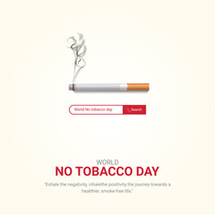 World No Tobacco Day. Cigarette banned no smoking creative design
