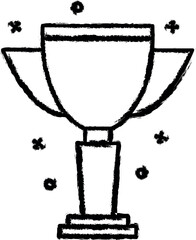 Award, cup, winner vector icon in grunge style