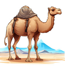 Ai Generated camel on the beach