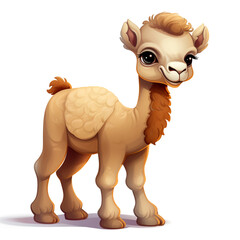 Fototapeta premium Ai Generated Art cartoon of camel isolated on white