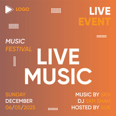 Music event social media facebook post design | conference post design | live streaming event poster | music event banner design | promotion music event conference live stream instagram post template