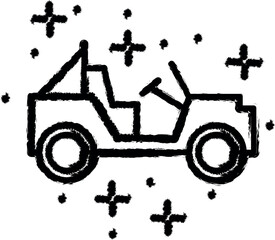 Jeep transport vector icon in grunge style