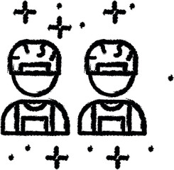 Soldiers people vector icon in grunge style