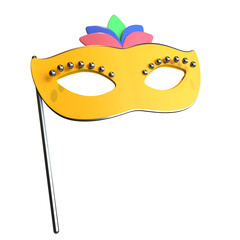 3d render of masquerade mask isolated on transparent