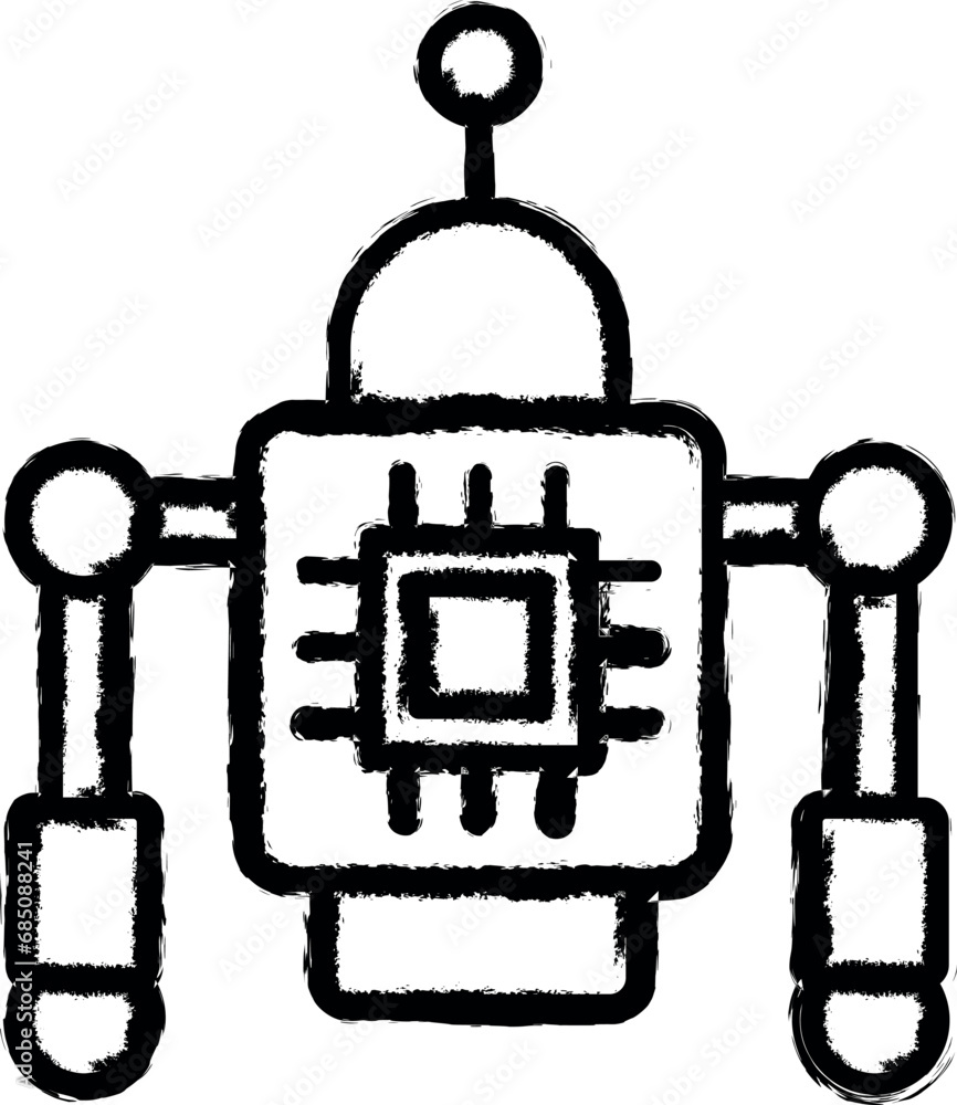 Poster automation, block chain vector icon in grunge style