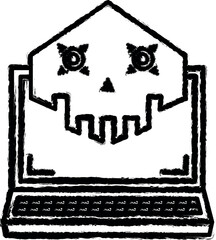 hacker, trojan, virus vector icon in grunge style