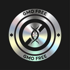 GMO Free cosmetic packaging icon, stamp, badge, round, seal vector - obrazy, fototapety, plakaty