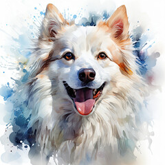 Naklejka premium watercolor German Shepherd clipart, Generative Ai