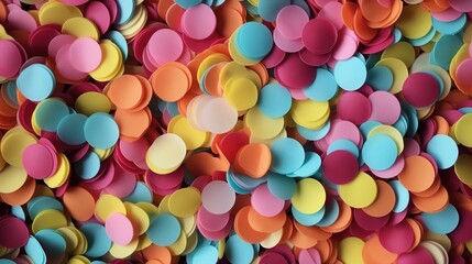 Creative bright and vibrant colors of paper confetti