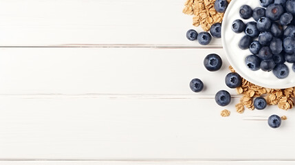Yogurt granola with fresh blueberries