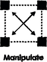 square, arrow, manipulate vector icon in grunge style