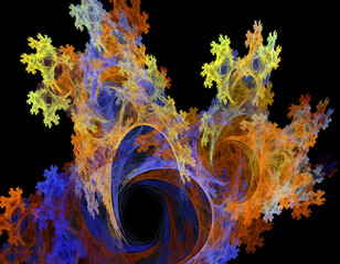 fractal colored abstract on black background