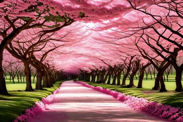 spring in the park  and generated AI