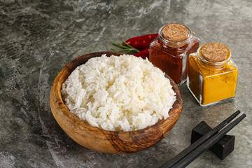 Steamed Basmati rice in the bowl