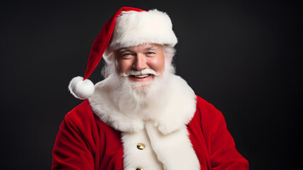 Happy Cute Smiling Santa Claus with studio background, Happy Christmas Santa Claus Xmas Festival banner, Christmas Festival Santa