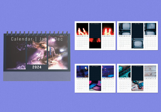 2024 Desk Flip Calendar Template Layout