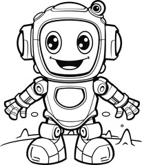 Toy cartoon vector stock, coloring page black and white
