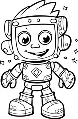 Tv cartoon stock, coloring page black and white
