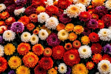 colorful flowers background  and generated AI