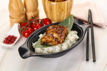 Grilled eel with steamed rice