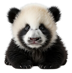 Fototapeta premium Cute Panda lazy sleepy isolated cutout on transparent background. for advertisement. product presentation. banner, poster, card, t shirt, sticker.